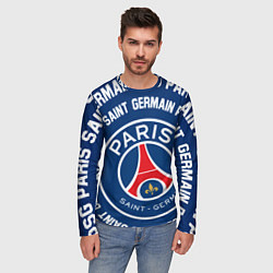 Лонгслив мужской ПСЖ надписи по кругу, цвет: 3D-принт — фото 2