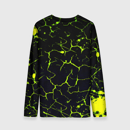 Мужской лонгслив Ливерпуль зеленые трещины / 3D-принт – фото 2