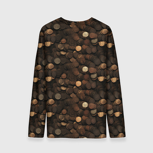 Мужской лонгслив Монеты - паттерн / 3D-принт – фото 2