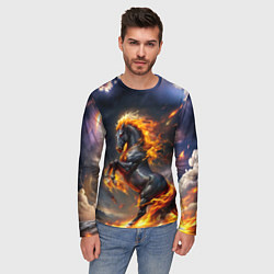 Лонгслив мужской Огнегривый скакун, цвет: 3D-принт — фото 2