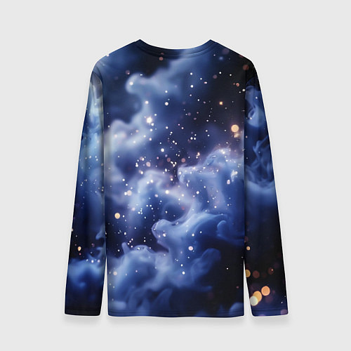 Мужской лонгслив 2026 синяя дымка с искрами / 3D-принт – фото 2