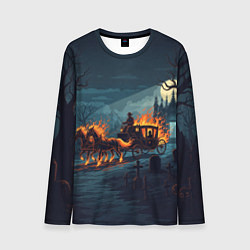 Лонгслив мужской Призраки в горящей конной повозке, цвет: 3D-принт