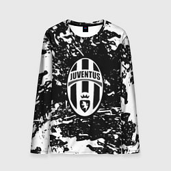 Лонгслив мужской Ювентус белые штрихи красок, цвет: 3D-принт