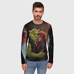 Лонгслив мужской Шрек и принцесса Фиона, цвет: 3D-принт — фото 2