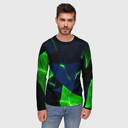 Лонгслив мужской Neon tile green, цвет: 3D-принт — фото 2