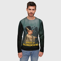 Лонгслив мужской Франкенштейн свинья невеста, цвет: 3D-принт — фото 2