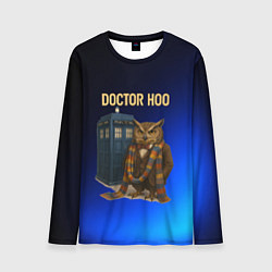 Лонгслив мужской Doctor Hoo сова у телефонной будки, цвет: 3D-принт