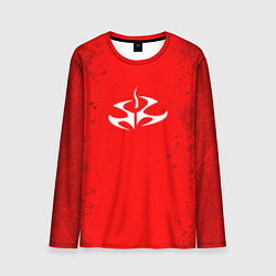 Мужской лонгслив Белая эмблема hitman на красном