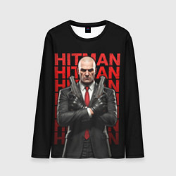 Мужской лонгслив Хитман скрестив руки с пистолетами