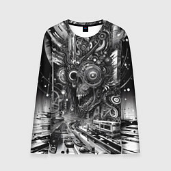 Мужской лонгслив Cyber urban skull - ai art fantasy