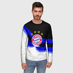 Лонгслив мужской Бавария Мюнхен полосы спорт, цвет: 3D-принт — фото 2