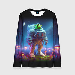 Мужской лонгслив Шрек бравый космонавт - неоновое свечение