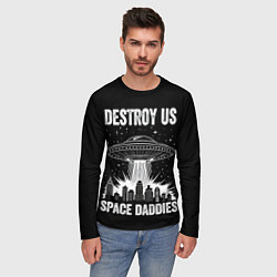Лонгслив мужской Нападение нло, цвет: 3D-принт — фото 2