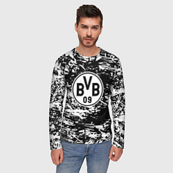 Лонгслив мужской Боруссиа белые краски, цвет: 3D-принт — фото 2