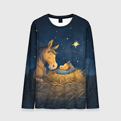 Мужской лонгслив Лошадка спит с жеребенком