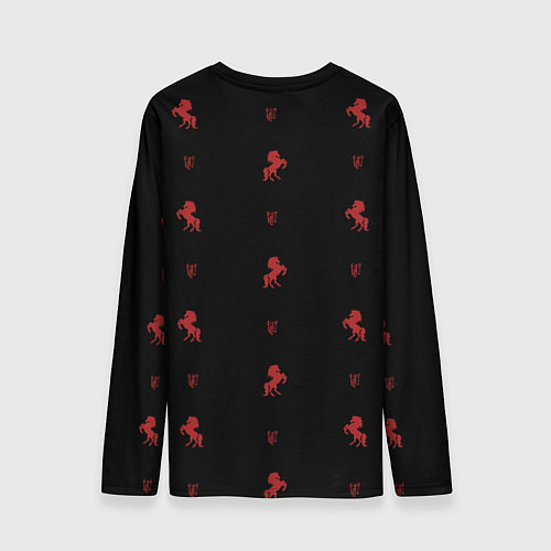 Мужской лонгслив Красная лошадь на фоне пирамиды / 3D-принт – фото 2