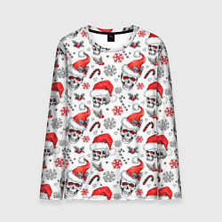 Лонгслив мужской Новогодние черепа, цвет: 3D-принт