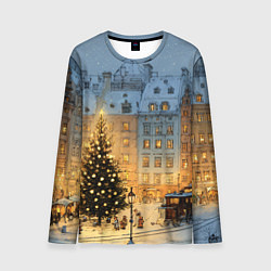 Мужской лонгслив Новый год в старом уютном городе