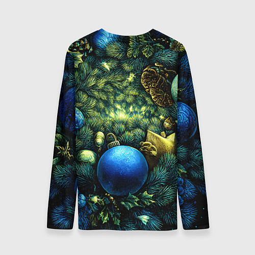 Мужской лонгслив Новогодние шарики на елке / 3D-принт – фото 2