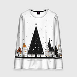 Мужской лонгслив Новый год - минимализм