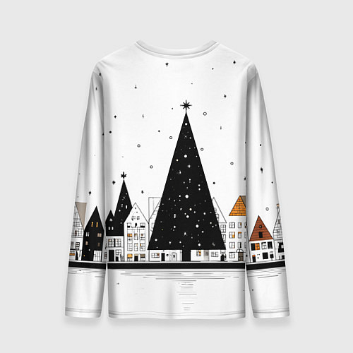 Мужской лонгслив Новый год - минимализм / 3D-принт – фото 2