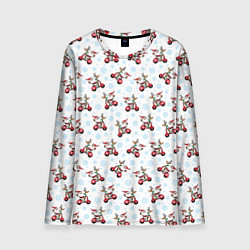 Лонгслив мужской Рождественские гонщики, цвет: 3D-принт