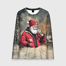 Мужской лонгслив Санта с капучино