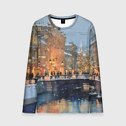 Мужской лонгслив Снежный вечер в Питере