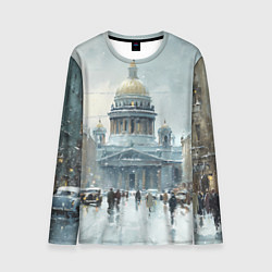 Мужской лонгслив Санкт-Петербург зимний пейзаж
