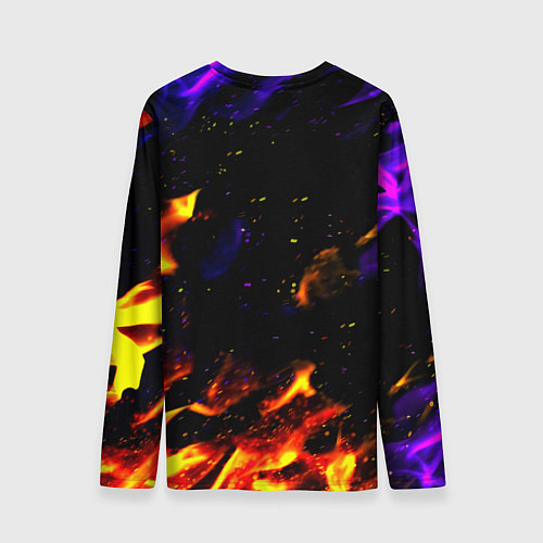 Мужской лонгслив Реал Мадрид огонь текстура / 3D-принт – фото 2