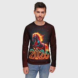 Лонгслив мужской Светящаяся лошадь 2026, цвет: 3D-принт — фото 2
