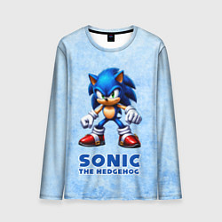 Мужской лонгслив Sonic - синий ёж