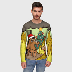 Лонгслив мужской Конь среди огня - this is fine, цвет: 3D-принт — фото 2