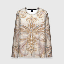 Лонгслив мужской Перламутровый орнамент с перьями, цвет: 3D-принт