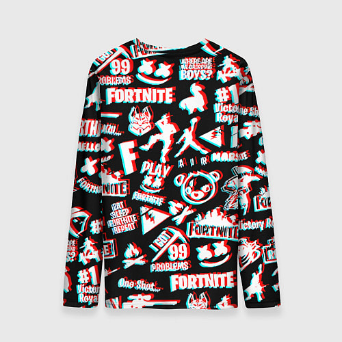 Мужской лонгслив Ювентус x фортнайт глитч / 3D-принт – фото 2