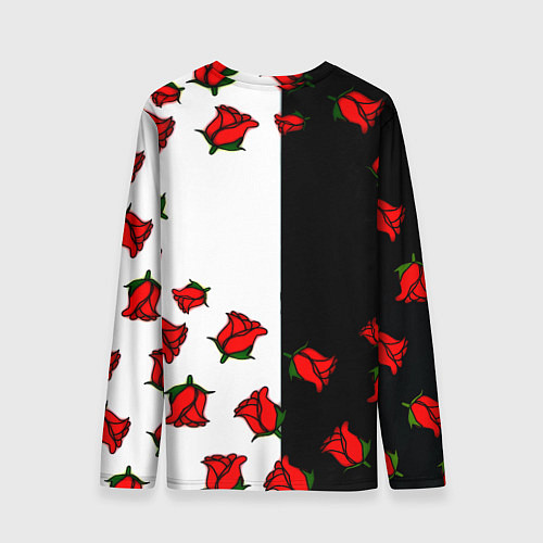 Мужской лонгслив Ювентус текстура розы / 3D-принт – фото 2