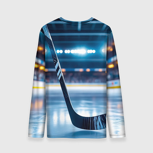 Мужской лонгслив Хоккейная клюшка на льду арены / 3D-принт – фото 2