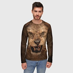 Лонгслив мужской Взгляд льва, цвет: 3D-принт — фото 2