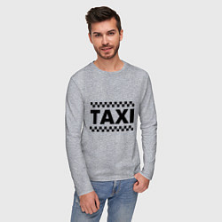 Лонгслив хлопковый мужской Taxi цвета меланж — фото 2