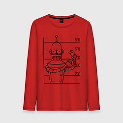 Лонгслив хлопковый мужской Bender Wanted, цвет: красный