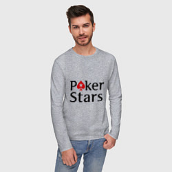 Лонгслив хлопковый мужской Poker Stars, цвет: меланж — фото 2