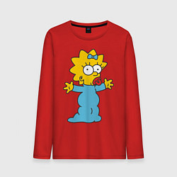 Лонгслив хлопковый мужской Maggie Simpson, цвет: красный