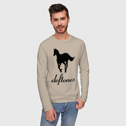 Лонгслив хлопковый мужской Deftones, цвет: миндальный — фото 2