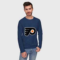 Лонгслив хлопковый мужской Philadelphia Flyers, цвет: тёмно-синий — фото 2