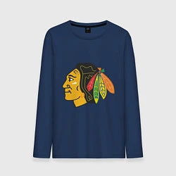 Лонгслив хлопковый мужской Chicago Blackhawks, цвет: тёмно-синий