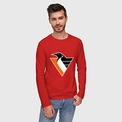 Лонгслив хлопковый мужской Pittsburgh Penguins, цвет: красный — фото 2