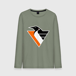 Лонгслив хлопковый мужской Pittsburgh Penguins, цвет: авокадо