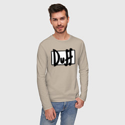 Лонгслив хлопковый мужской Duff, цвет: миндальный — фото 2