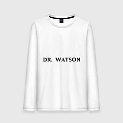 Лонгслив хлопковый мужской Dr. Watson цвета белый — фото 1