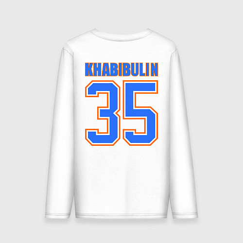 Мужской лонгслив Edmonton Oilers: Khabibulin 35 / Белый – фото 2